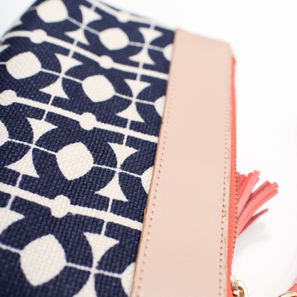 *3for$25/ 5for$39 Spartina 449 Hilton Head Wristlet Navy Cream Coral Geometric - Picture 8 of 13